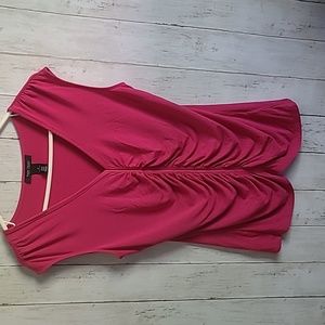 White House Black Market Pink Ruched Top Size M. Stretchy